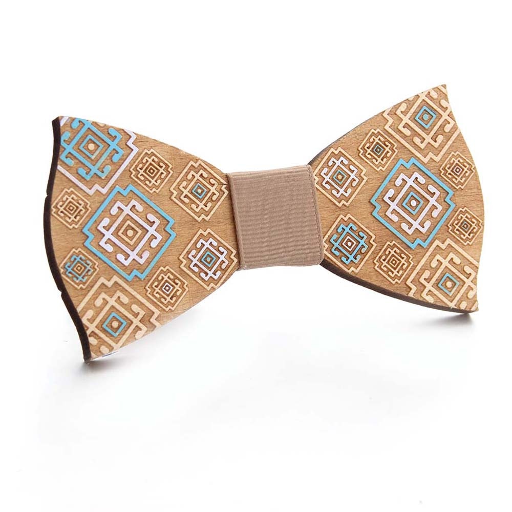 Wooden Puzzle Bowtie Jigsaw Gentleman Bow Ties Handmade Color Pattern Tie Party Bow Ties Butterfly Wooden Unique Tie for Man ShopOnlyDeal