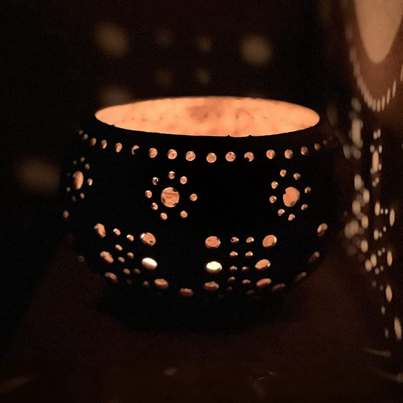 Candle Coconut Shell Bowl,Candle Holders,Handmade Coconut Shell Candle Holder for Tealight Small Pillar,Storage Bowl ShopOnlyDeal