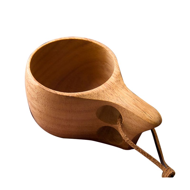 Wooden Coffee Mugs Handmade Kuksa Portable Milk Tea Cup With Handgrip Breakfast  Drinking Kitchen Drinkware Finland ShopOnlyDeal