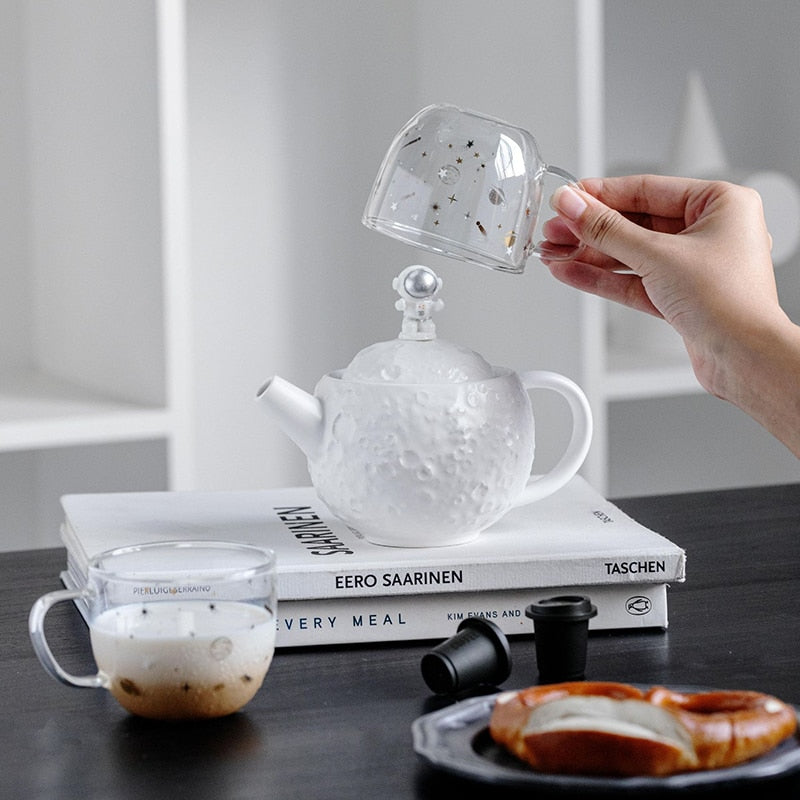 Astronaut Shaped Tea Set Mug for Tea Pot Puer Teaware Teapot Teapot Cup Teapots Chinese Glass Kitchen Dining Bar Home Garden ShopOnlyDeal