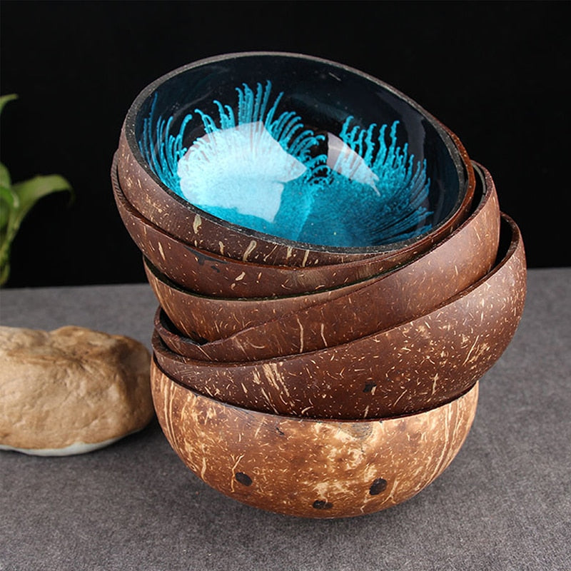 Coconut Shell Bowl Trend Creative Fruit Salad Noodle Rice Bowls Art Decoration Tableware Kitchen Restaurant Dinnerware ShopOnlyDeal