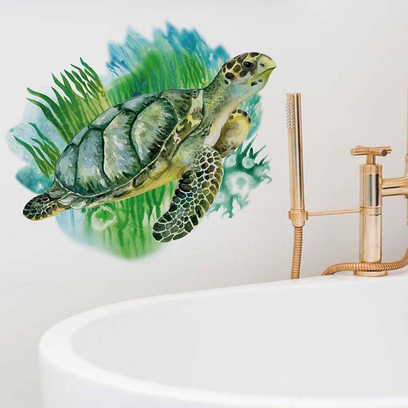 Sea Turtle Animals Wall Stickers for Kids rooms Bedroom Living room Kitchen Wall Decor Vinyl PVC Wall Decals for Home Decor ShopOnlyDeal