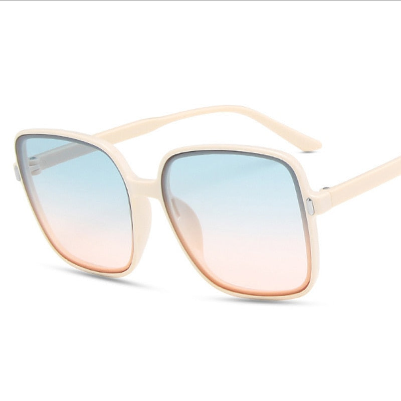 Designer Fashion Square Sunglasses Woman Retro Vintage Gradient Sun Glasses Female Clear Lens Black White ShopOnlyDeal