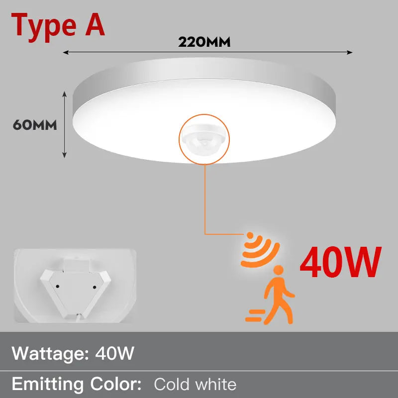 Led Ceiling Lamp PIR Motion Sensor Ceiling Night Light 15/20/30/40W 110V/220V Led Lighting Fixture For Home Room Kitchen Hallway ShopOnlyDeal