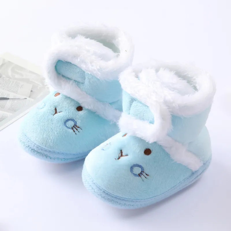 Autumn Winter Warm Newborn Boots - 1 Year Baby Girls and Boys Shoes, Toddler Soft Sole Fur Snow Boots for 0-18M ShopOnlyDeal