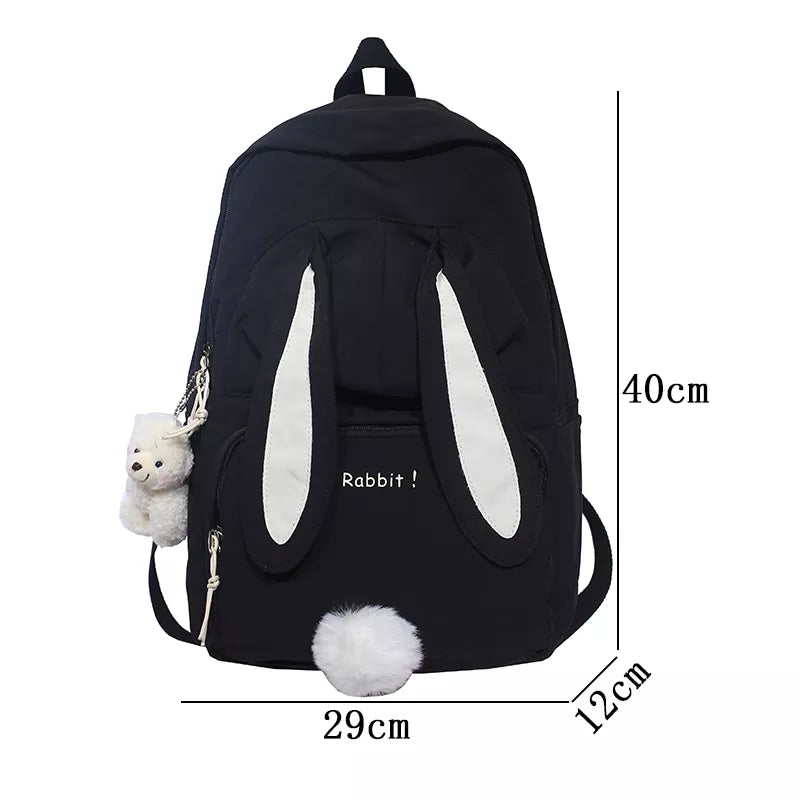 Cute Rabbit Young Girl School Backpack Female Large Capacity Kawaii Back Pack Mochila Pink Women Bagpack Nylon Cartoon Schoolbag ShopOnlyDeal