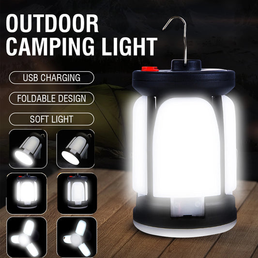 High Power Solar LED Camping Lantern Rechargeable 4500mAh 1000LM Emergency Power Bank Foldable 6 Light Modes for Camping Fishing ShopOnlyDeal