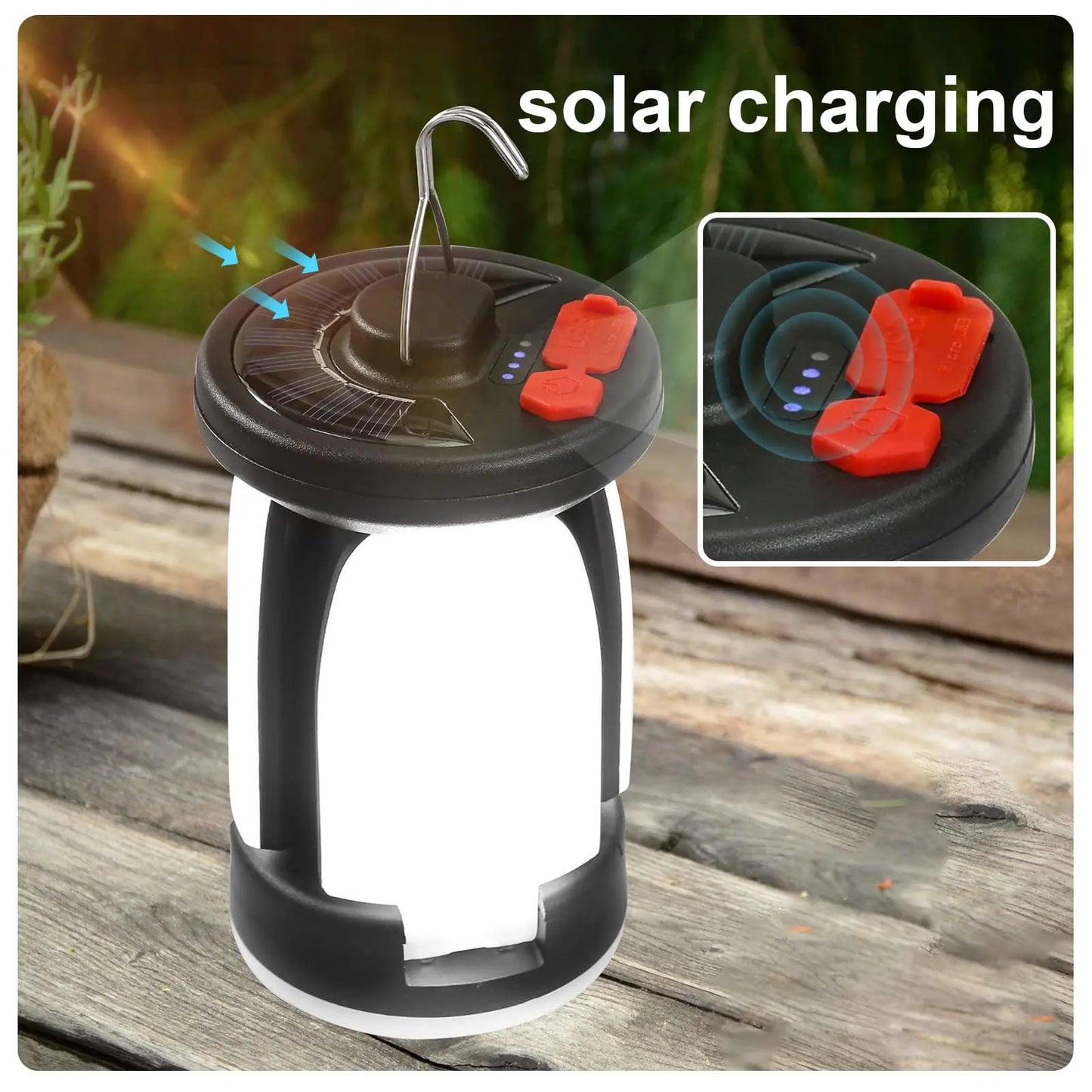 High Power Solar LED Camping Lantern: Your Rechargeable Emergency Power Bank with 6 Light Modes ShopOnlyDeal