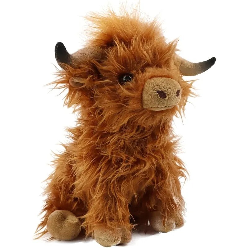 Highland Cow Stuffed Animal Plush Toys, Realistic Soft Cuddly Farm Toy, 10inch Soft Cow Plush Toy Christmas Gift for Kids ShopOnlyDeal