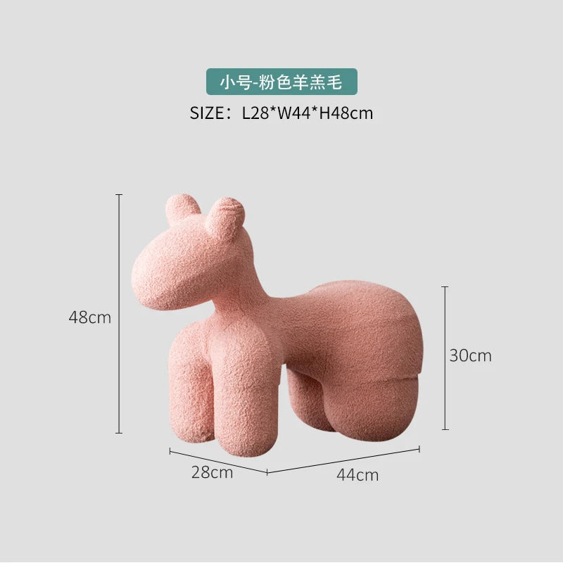 Home Furniture Armchairs Pony Chair Outdoor Children's Low Stool Small Sofa Cartoon Animal Ornaments Living Room Accessories ShopOnlyDeal