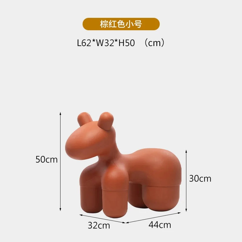 Home Furniture Armchairs Pony Chair Outdoor Children's Low Stool Small Sofa Cartoon Animal Ornaments Living Room Accessories ShopOnlyDeal