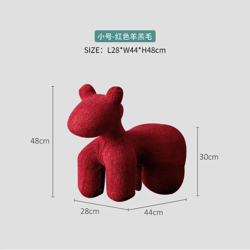 Home Furniture Armchairs Pony Chair Outdoor Children's Low Stool Small Sofa Cartoon Animal Ornaments Living Room Accessories ShopOnlyDeal