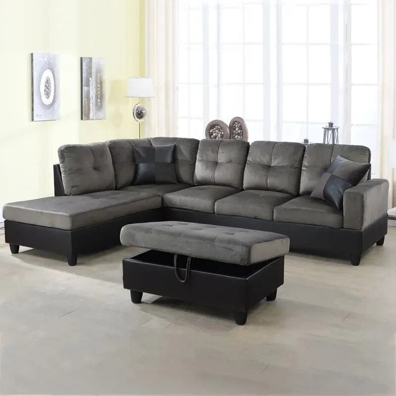 Sectional Sofa,  Sectional Couch, Small L Shaped Sectional Sofa, Modern Sofa Set for Living Room, Taupe(Without Ottoman) ShopOnlyDeal