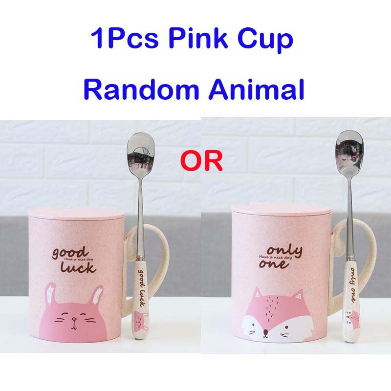 Cartoon Animal Mug With Lid Spoon Milk Coffee Mug for Tea Milk Travel Cup Large Capacity Kids Cup Nice Gift Uptrends