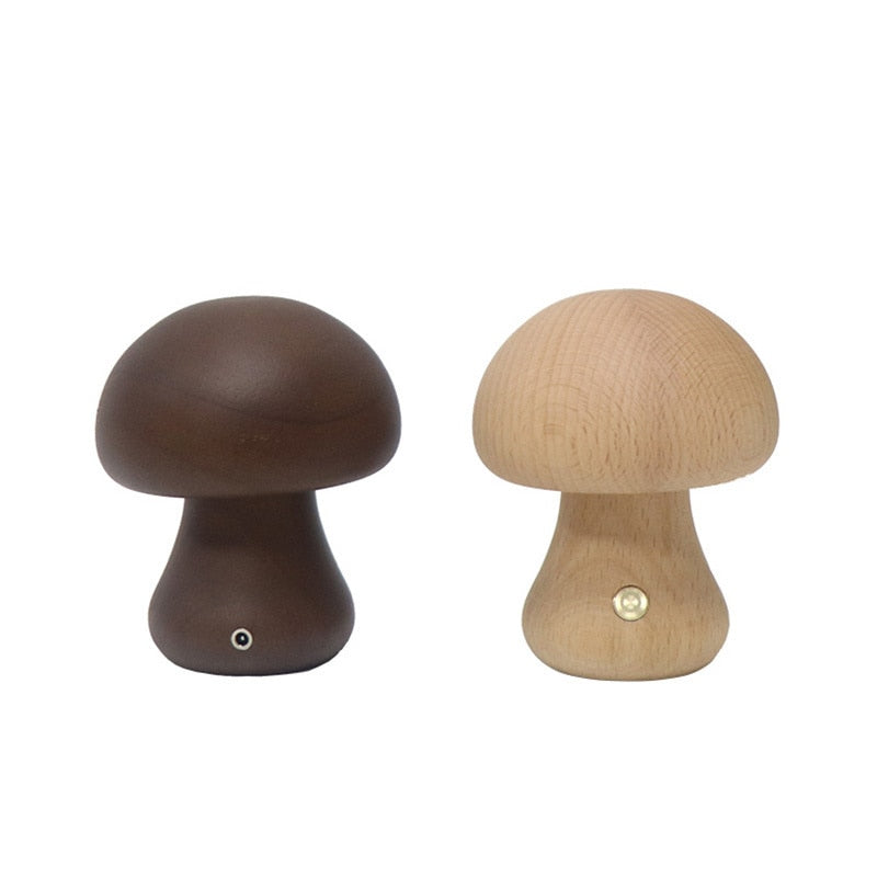 Mushroom Night Light With Touch Switch Wooden Cute Mushroom Bedside Table Lamp For Bedroom Childrens Room Sleeping Night Lamps Uptrends