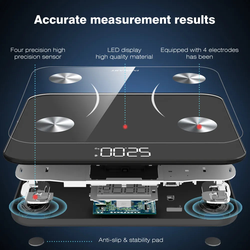 INSMART Bathroom Scale Smart Body Weight Scale Body Balance BMI 180KG Body Fat Digital Bioimpedance Scale for Human ShopOnlyDeal