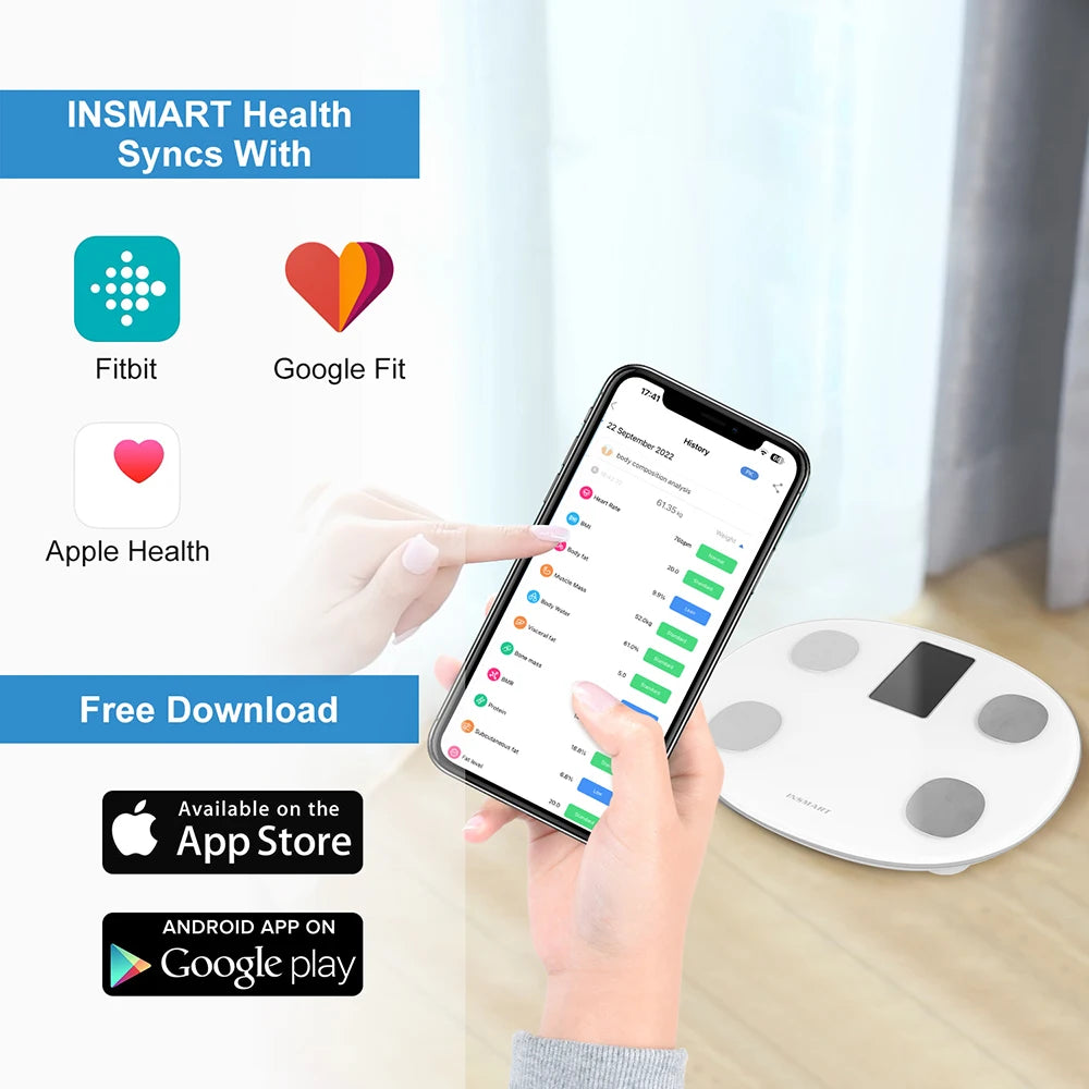 INSMART Digital Body Weight Scale with Screen for Body Fat Scale BMI Bluetooth Bathroom Scales Balance Smart Scales ShopOnlyDeal