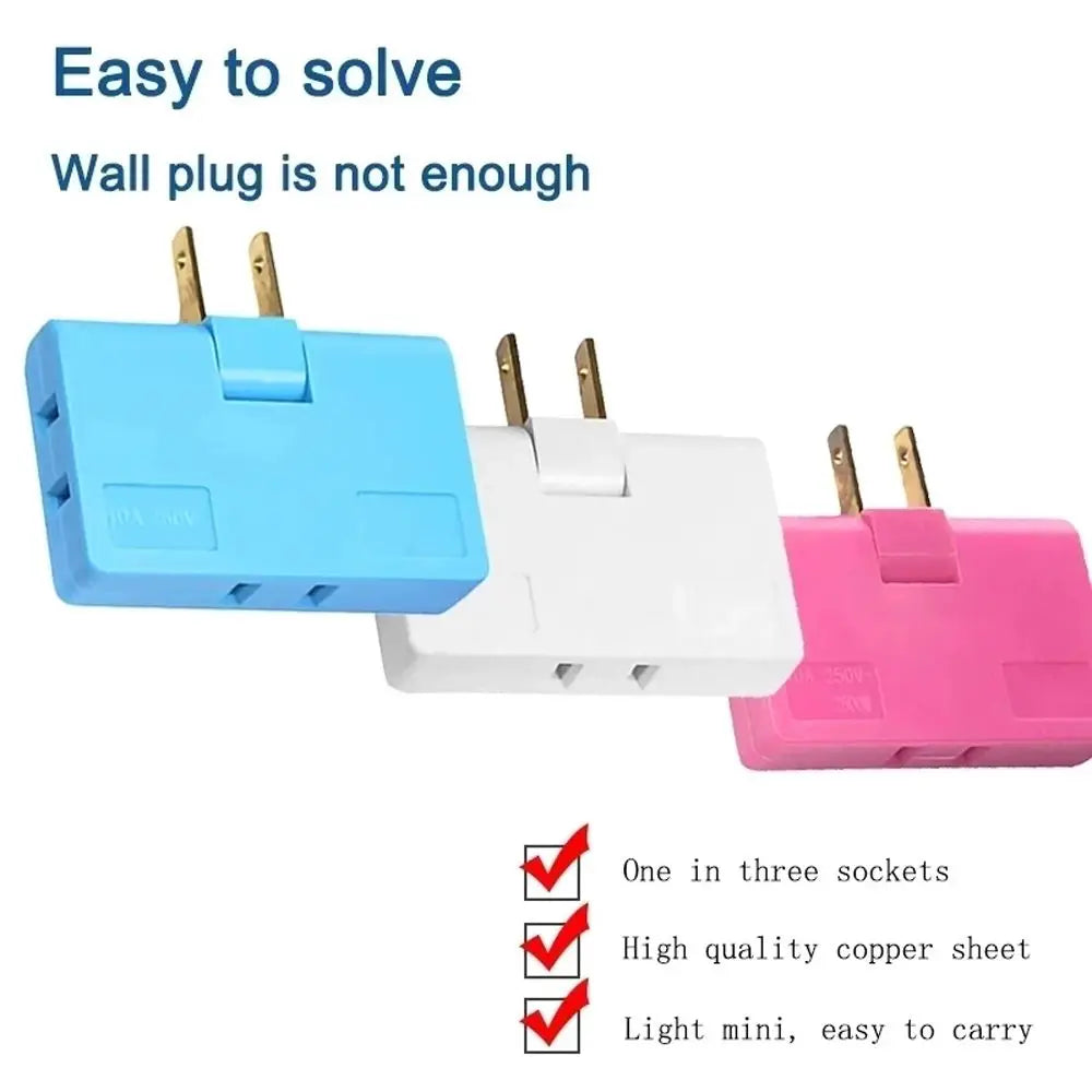 In 1 Multi Plug One In Three Plug Rotatable Socket Converter Wireless Outlet Adapter 180 Degree Extension Plug Expansion Socket ShopOnlyDeal