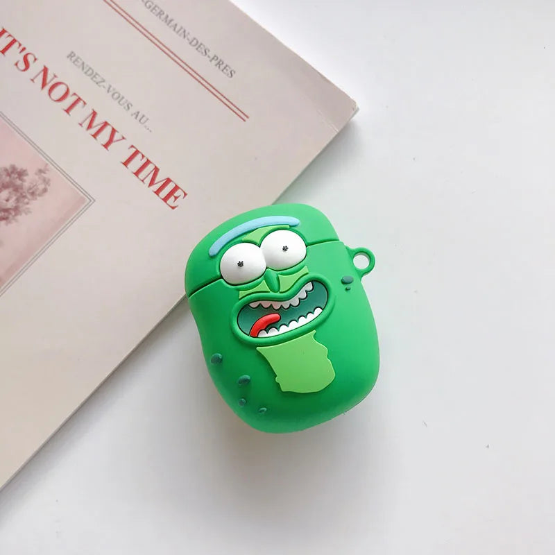 Individual Cartoon Cucumber Rick Bluetooth Headset Cover for Airpods 1 2 3 Pro Silicone Airpods Case ShopOnlyDeal