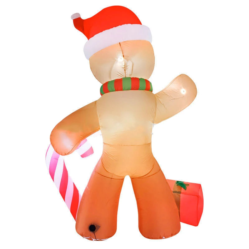 Inflatable Gingerbread Man 240CM LED Lighted Blow Up Decoration with Candy Christmas Decoration Outdoor Garden Parhelion Party ShopOnlyDeal