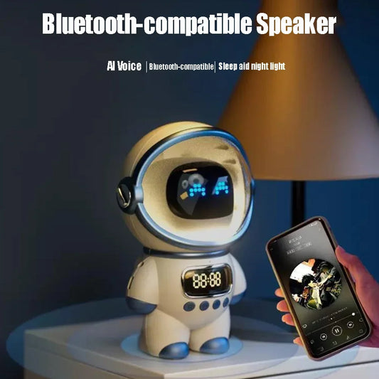 Intelligent Astronaut Bluetooth Speaker Creative Alarm Clock FM Radio Sleeping Night Light Table Clock Hifi Stereo Soundbar ShopOnlyDeal