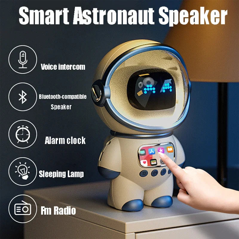 Intelligent Astronaut Bluetooth Speaker Creative Alarm Clock FM Radio Sleeping Night Light Table Clock Hifi Stereo Soundbar ShopOnlyDeal