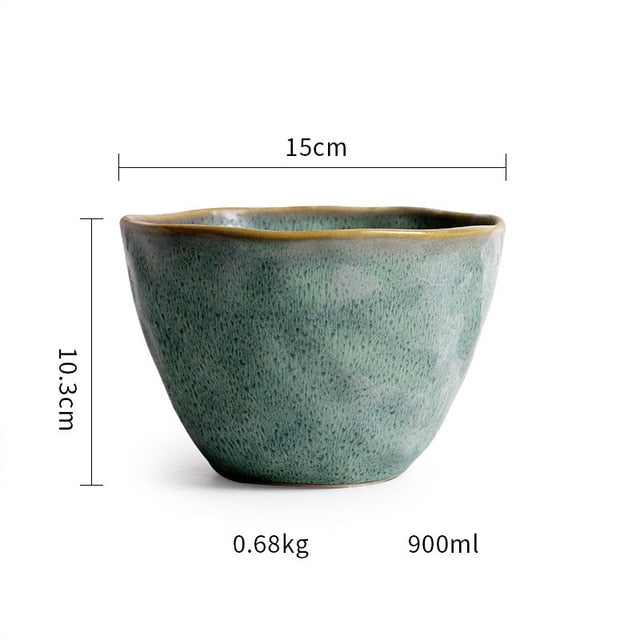 Retro Salad Vegetable Noodle Bowl Style Ceramic Soup Cereal Deep Dish Homedecor Kitchen Hotel Tableware ShopOnlyDeal