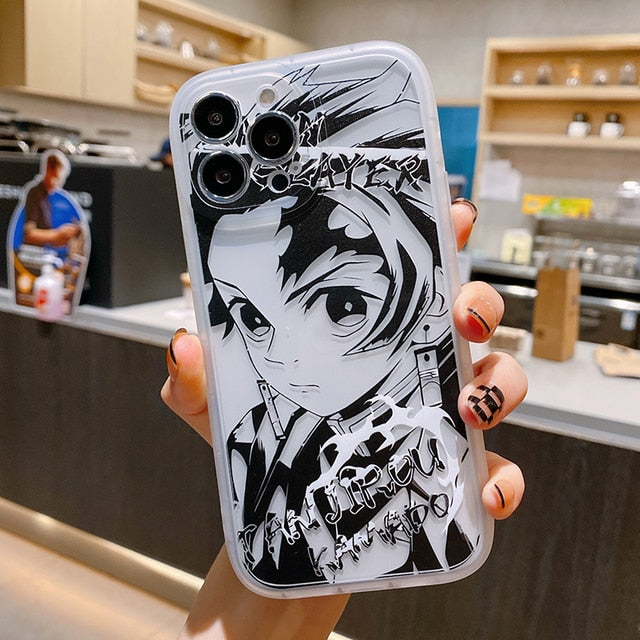 Anime Phone Cases Demon Slayer Tanjirou Kamado Nezuko Cute Cartoon Protective Case Cover For iPhone 14 13 12 11 Pro Max XR XS 7 8 Plus ShopOnlyDeal