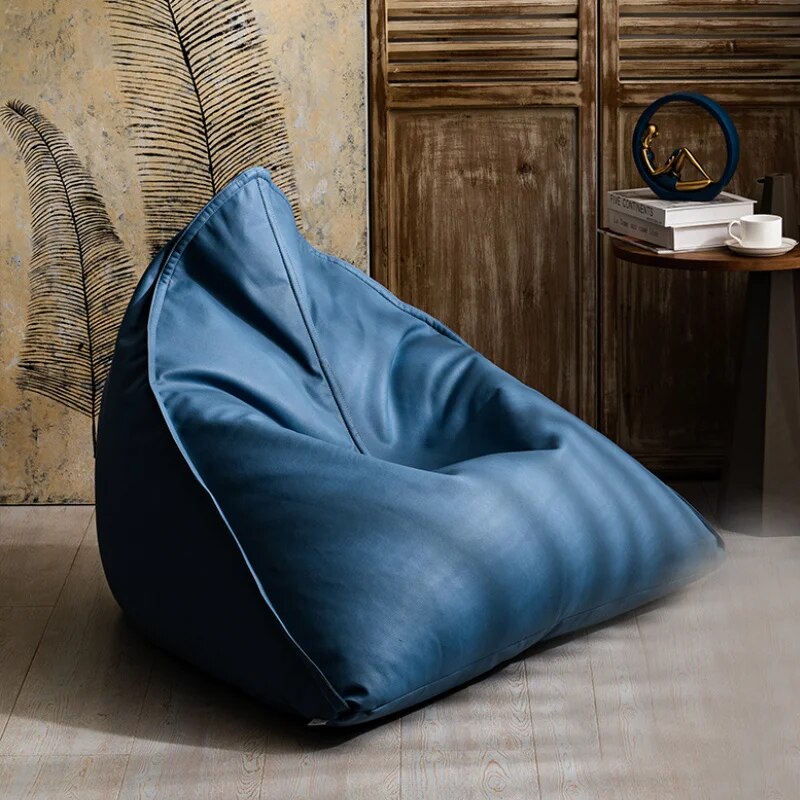 Japanese Lazy Giant Pouf Couch Tatami Bean Bag Chair Balcony Lying Light Luxury Leather Children Reading Single Chair ShopOnlyDeal