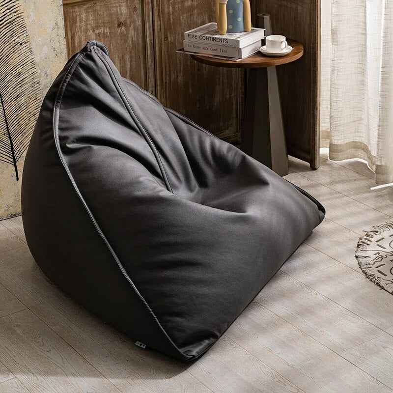 Japanese Lazy Giant Pouf Couch Tatami Bean Bag Chair Balcony Lying Light Luxury Leather Children Reading Single Chair ShopOnlyDeal