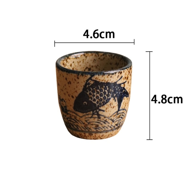 Japanese Style ceramic antique white wine cup sake set home retro coffee cup wine pot classical cup ShopOnlyDeal