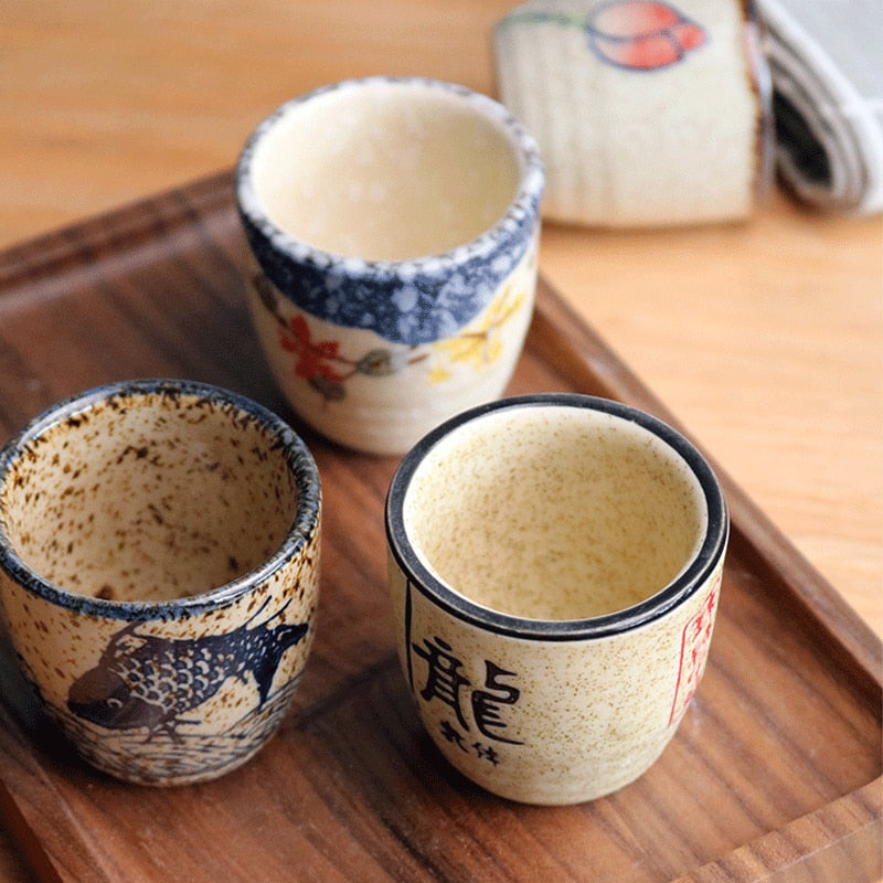 Japanese Style ceramic antique white wine cup sake set home retro coffee cup wine pot classical cup ShopOnlyDeal