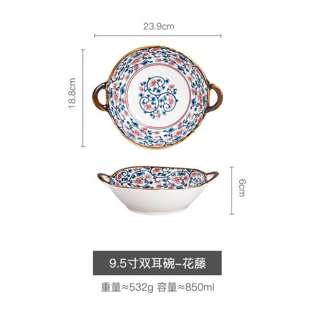 Japanese Style Ceramic Soup Bowl large salad bowl Lamian Noodles bowl restaurant snail powder bowl dishes bowl ShopOnlyDeal