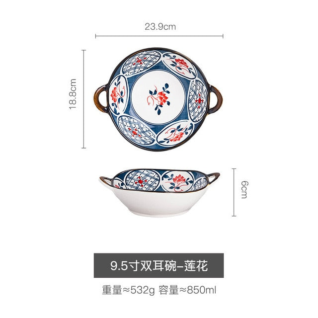 Japanese Style Ceramic Soup Bowl large salad bowl Lamian Noodles bowl restaurant snail powder bowl dishes bowl ShopOnlyDeal