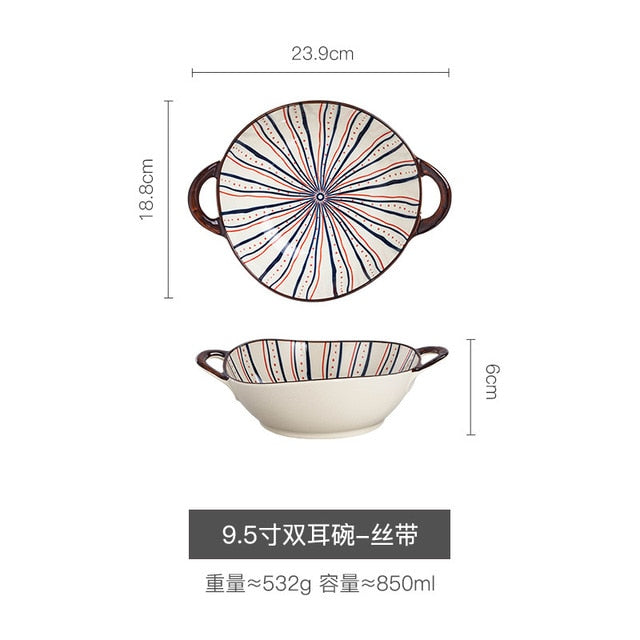 Japanese Style Ceramic Soup Bowl large salad bowl Lamian Noodles bowl restaurant snail powder bowl dishes bowl ShopOnlyDeal