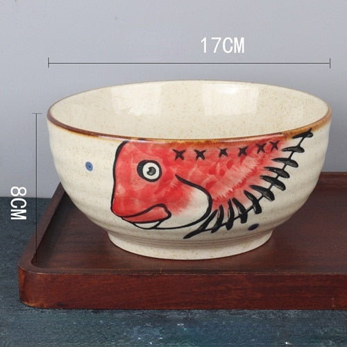 Japanese style hand-painted 7-inch ceramic household ramen bowl restaurant noodle bowl large instant noodle bowl net red bowl ShopOnlyDeal