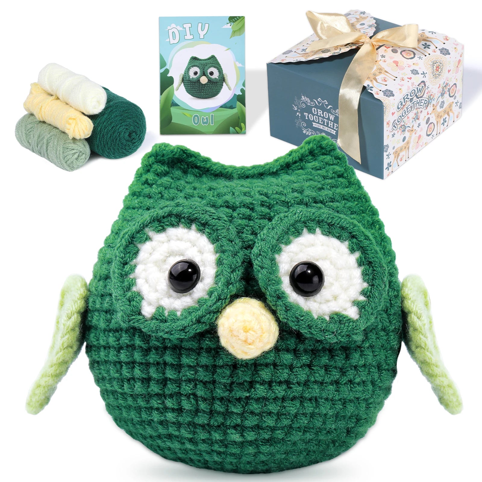 Cute Animal Crochet Knitting Beginner Kit: Complete Set with Hand Knitting Yarn, Thread, Hook, Needles - Ideal DIY Handcraft Accessories Set ShopOnlyDeal