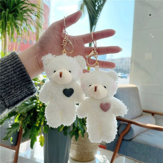 Kawaii 11cm Soft Teddy Bear Keychain Plush Rabbit Pendant Keychain DIY Trinket Kids Stuffed Animal Toys Bag Car Accessories Shop1102905364 Store