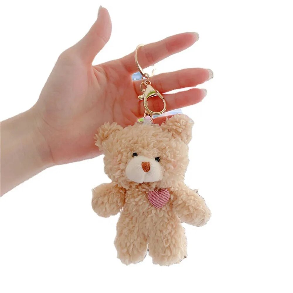 Kawaii 11cm Soft Teddy Bear Keychain Plush Rabbit Pendant Keychain DIY Trinket Kids Stuffed Animal Toys Bag Car Accessories Shop1102905364 Store