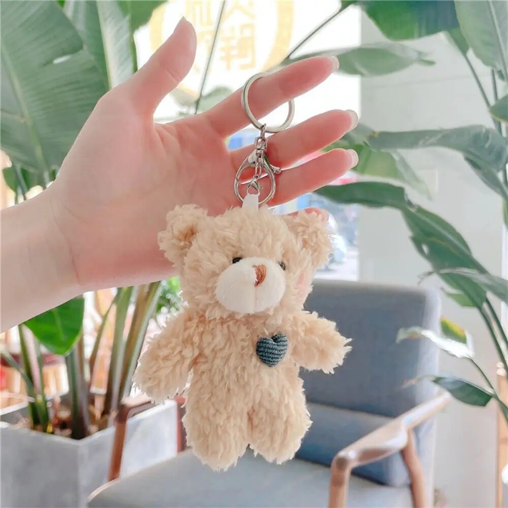 Kawaii 11cm Soft Teddy Bear Keychain Plush Rabbit Pendant Keychain DIY Trinket Kids Stuffed Animal Toys Bag Car Accessories Shop1102905364 Store