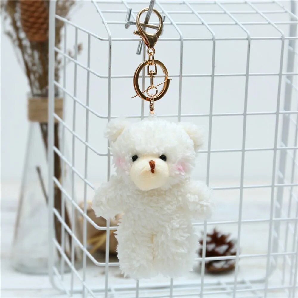 Kawaii 11cm Soft Teddy Bear Keychain Plush Rabbit Pendant Keychain DIY Trinket Kids Stuffed Animal Toys Bag Car Accessories Shop1102905364 Store