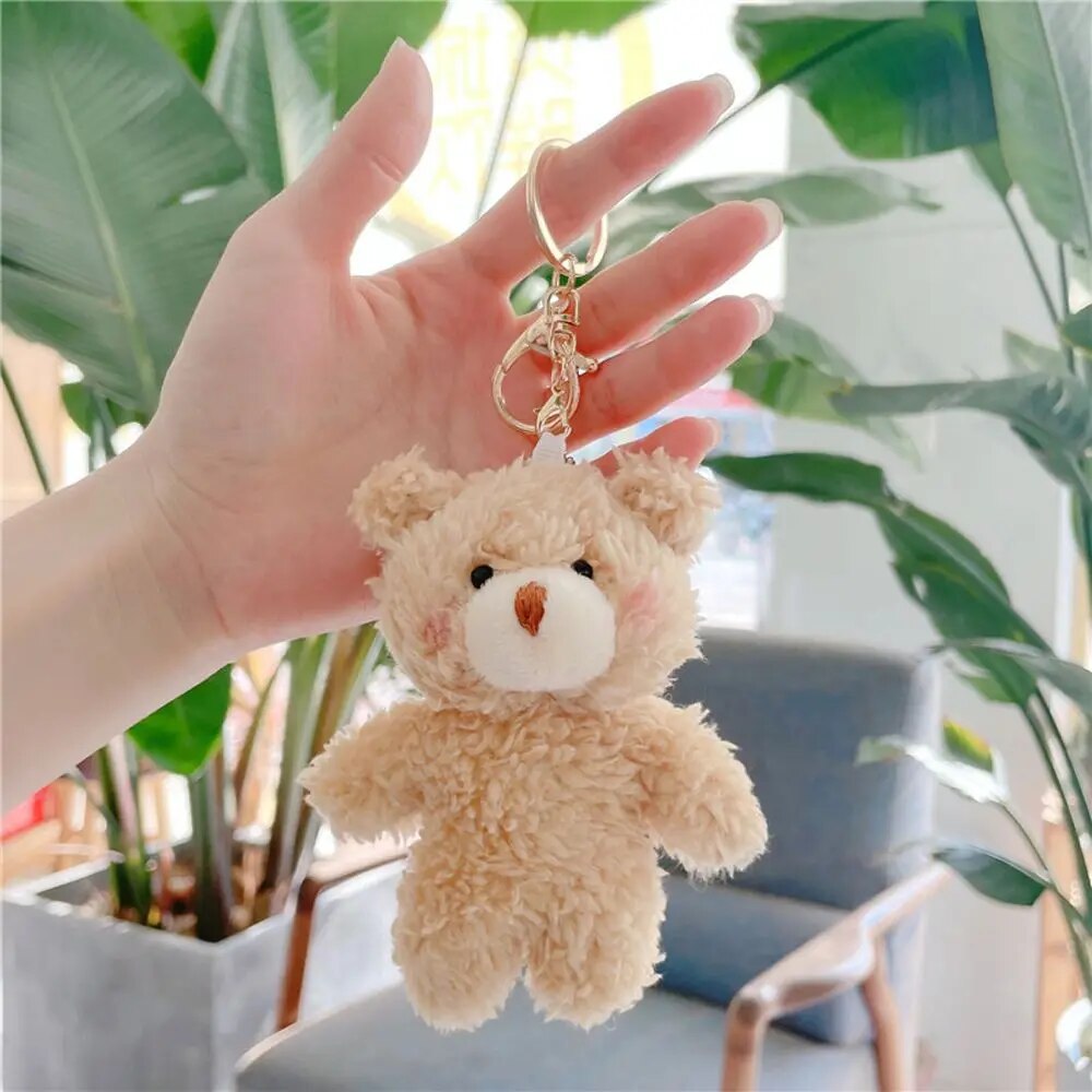 Kawaii 11cm Soft Teddy Bear Keychain Plush Rabbit Pendant Keychain DIY Trinket Kids Stuffed Animal Toys Bag Car Accessories Shop1102905364 Store