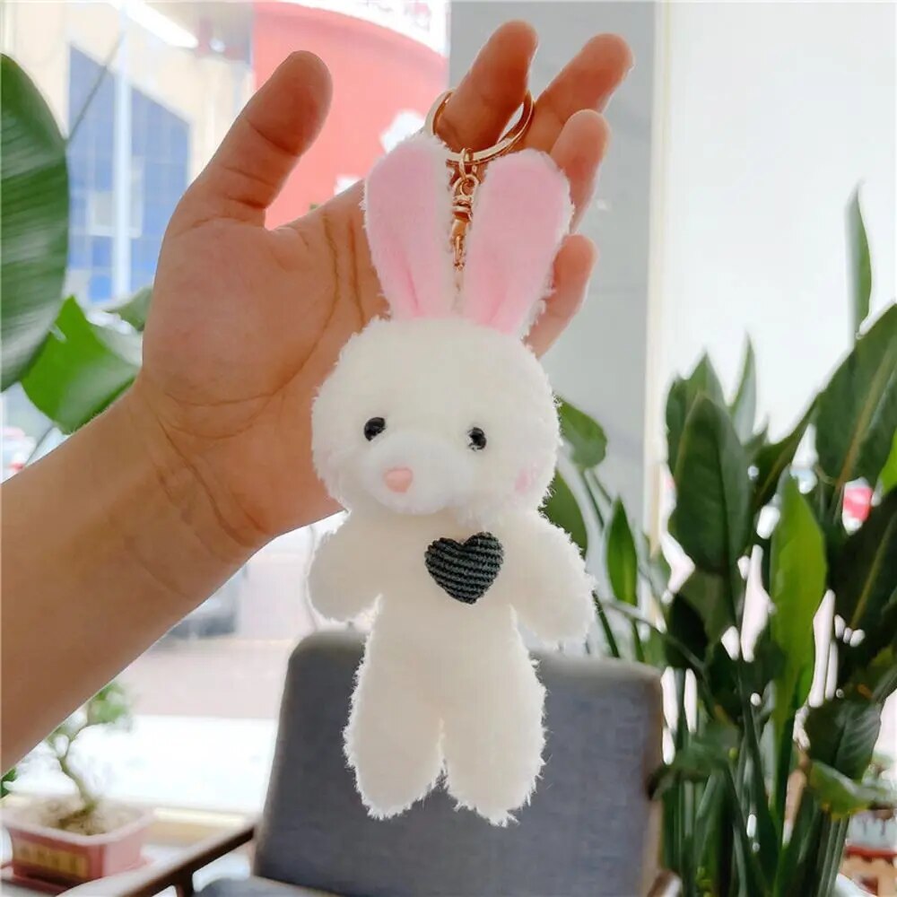 Kawaii 11cm Soft Teddy Bear Keychain Plush Rabbit Pendant Keychain DIY Trinket Kids Stuffed Animal Toys Bag Car Accessories Shop1102905364 Store