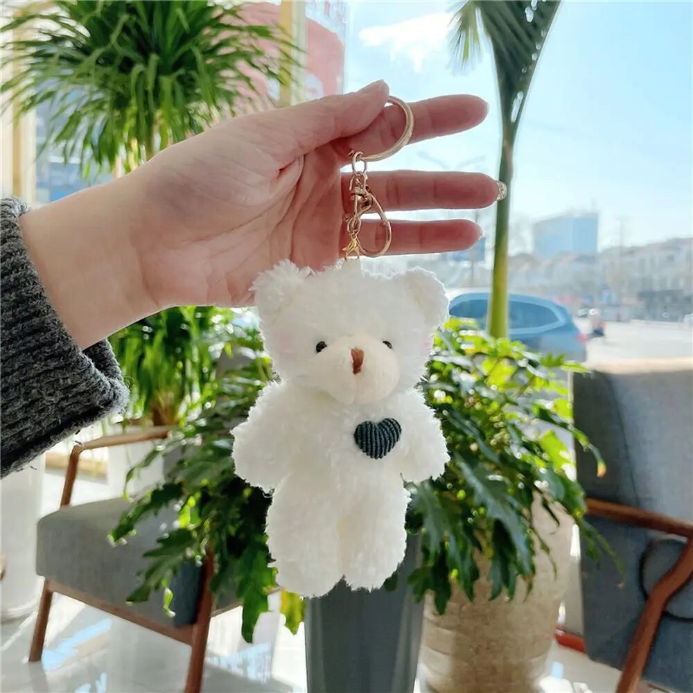 Kawaii 11cm Soft Teddy Bear Keychain Plush Rabbit Pendant Keychain DIY Trinket Kids Stuffed Animal Toys Bag Car Accessories Shop1102905364 Store