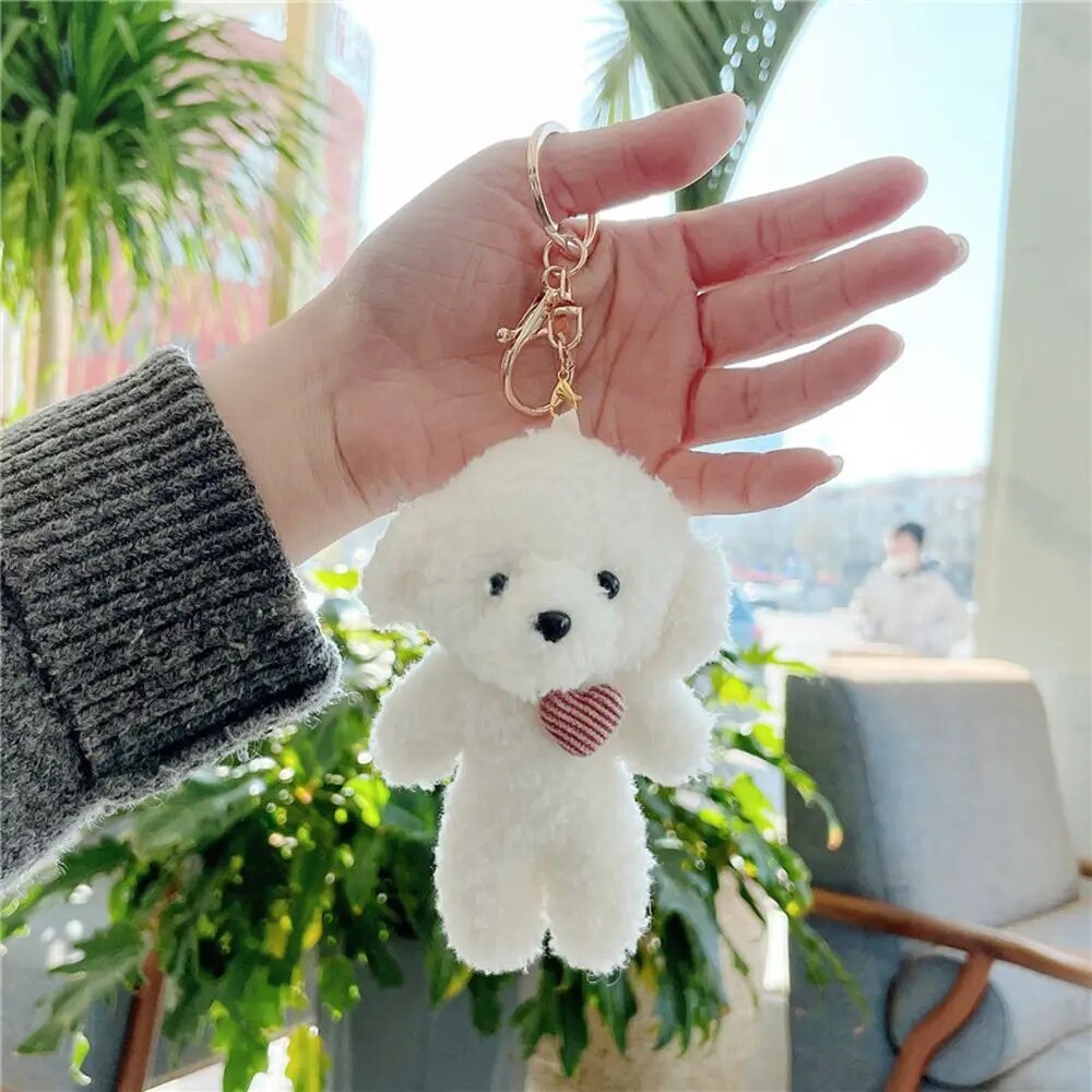 Kawaii 11cm Soft Teddy Bear Keychain Plush Rabbit Pendant Keychain DIY Trinket Kids Stuffed Animal Toys Bag Car Accessories Shop1102905364 Store