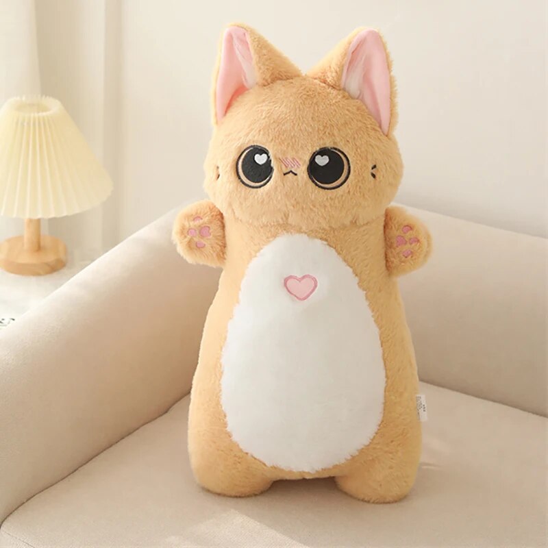 Kawaii Animal Long Standing Doll Stuffed Fluffy Siamese Cat Blue Orange Cats Snotty Pig Sleeping Body Support Pillow Kids Gift ShopOnlyDeal