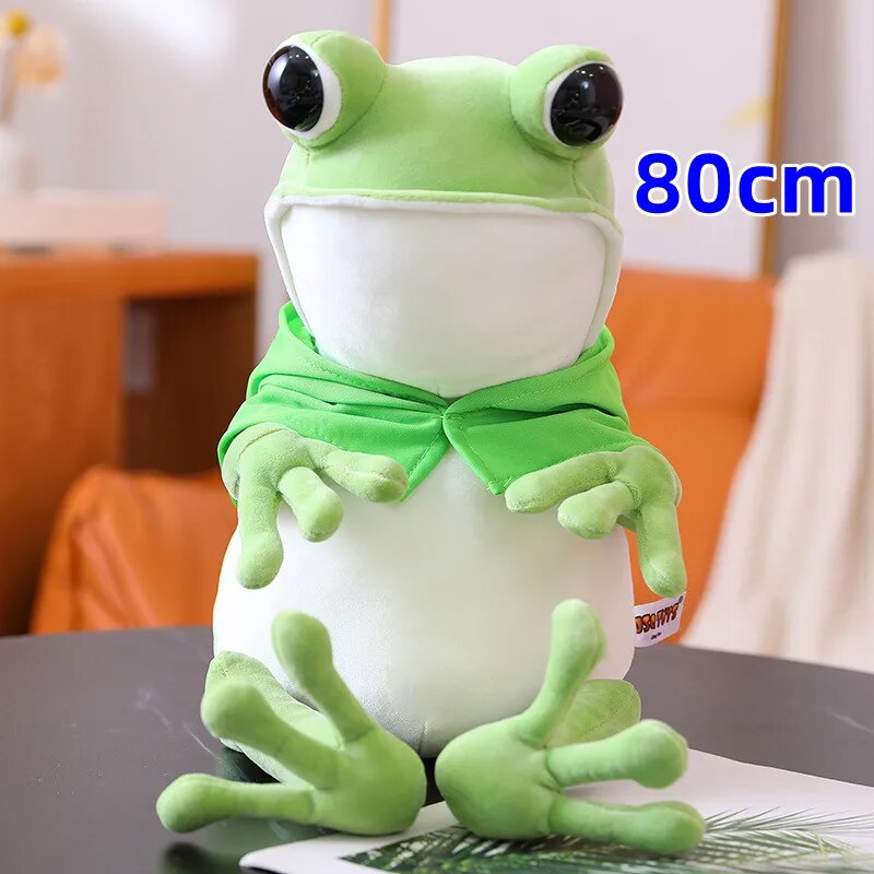 Kawaii Cloak Frog Plush Toy Soft Stuffed Animal Lovely Hat Big Eyes Anime Doll Baby Hug Pillow Children Boy Birthday Gifts ShopOnlyDeal