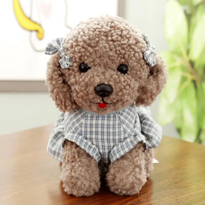 Kawaii Curly Hair Poodle Dog Plush Toys in Shirt Plush Toys Suffed Animal Doll For Children Birthday Gift ShopOnlyDeal