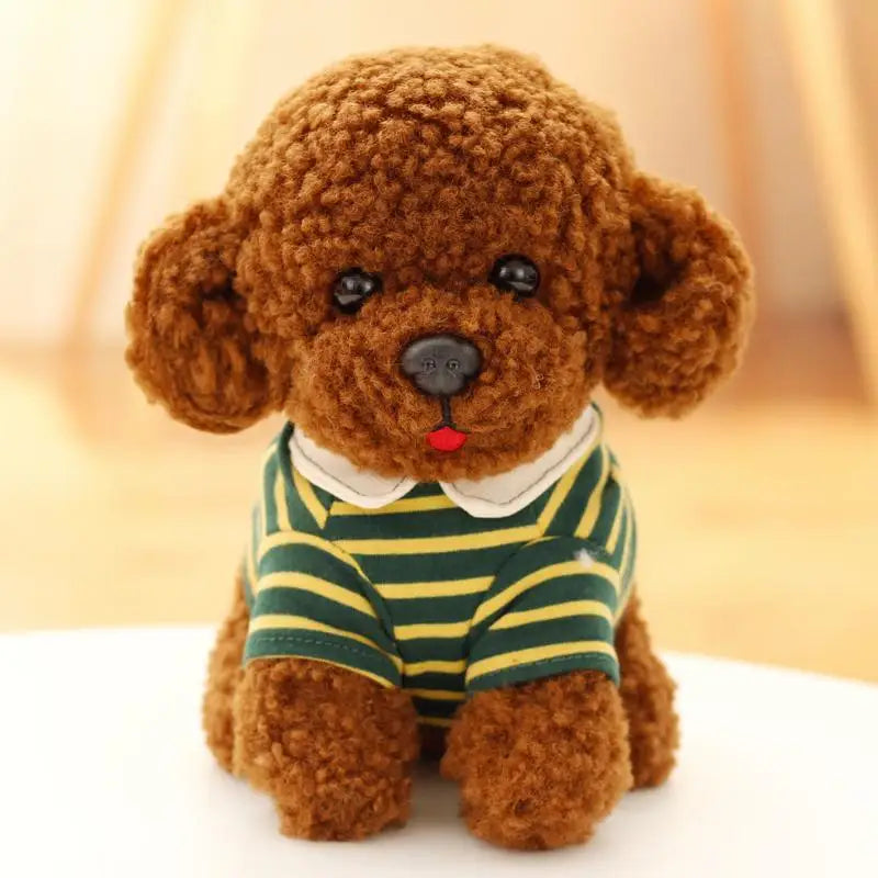 Kawaii Curly Hair Poodle Dog Plush Toys in Shirt Plush Toys Suffed Animal Doll For Children Birthday Gift ShopOnlyDeal