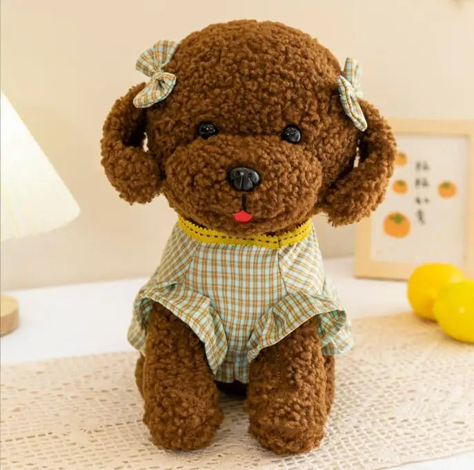 Kawaii Curly Hair Poodle Dog Plush Toys in Shirt Plush Toys Suffed Animal Doll For Children Birthday Gift ShopOnlyDeal